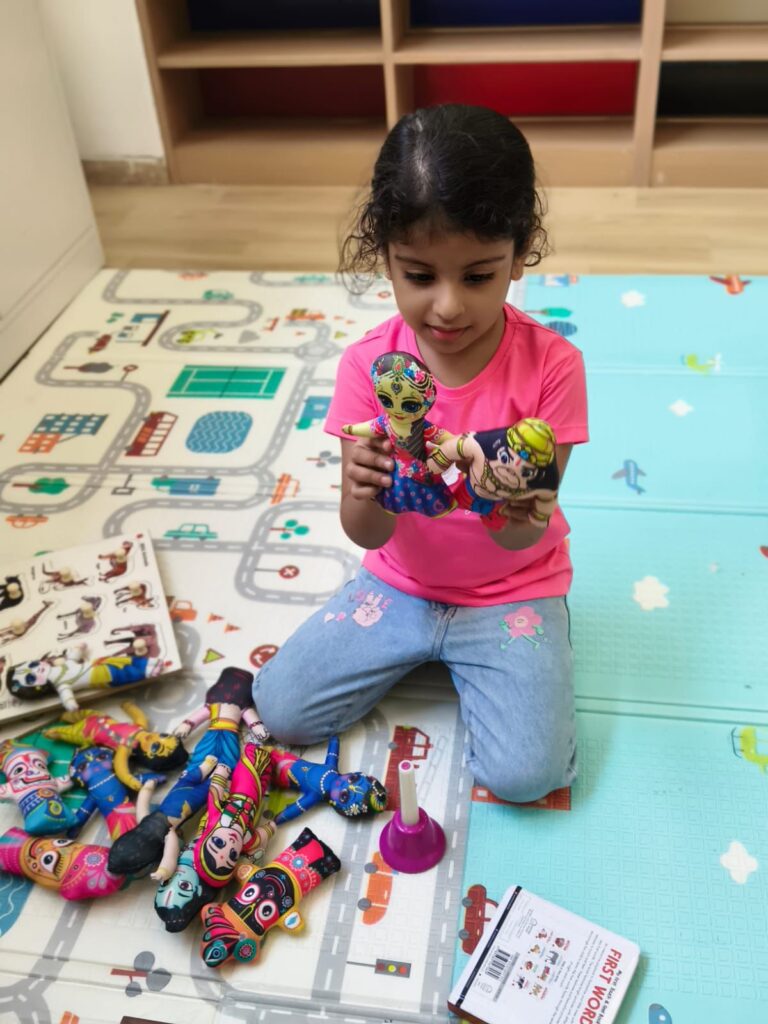 A girl child in Culture Connect Activity in preschool in Kharghar